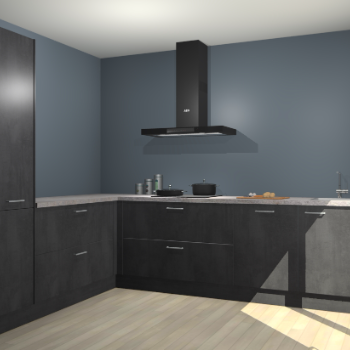 Beton Zwarte keuken Antibes 62952