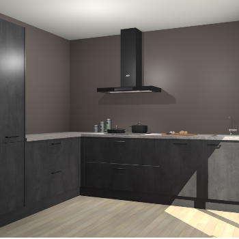 Beton Zwarte keuken Antibes 62954