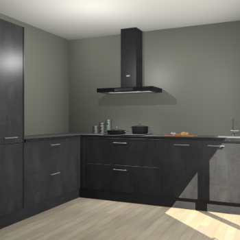 Beton Zwarte keuken Antibes 62957