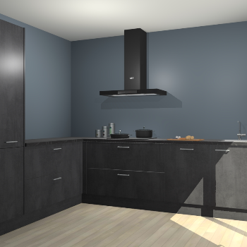 Beton Zwarte keuken Antibes 62958