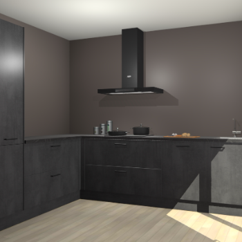 Beton Zwarte keuken Antibes 62960