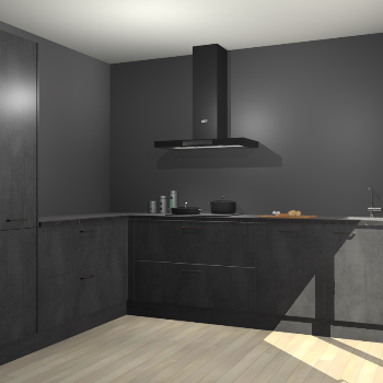 Beton Zwarte keuken Antibes 62961