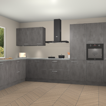 Beton Antraciet keuken Debrecen 70442