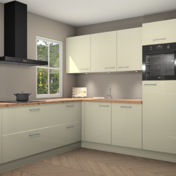 Magnolia hoogglans keuken Leeds 85404