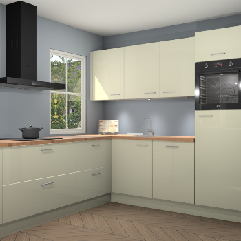 Magnolia hoogglans keuken Leeds 85405