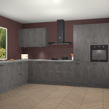 Beton Antraciet keuken Debrecen 70446