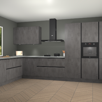 Beton Antraciet greeploze keuken Debrecen 70447