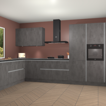 Beton Antraciet greeploze keuken Debrecen 70450