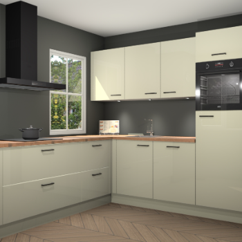 Magnolia hoogglans keuken Leeds 85408