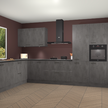 Beton Antraciet keuken Debrecen 70452