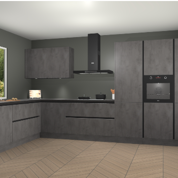 Beton Antraciet greeploze keuken Debrecen 70453