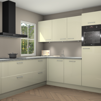 Magnolia hoogglans keuken Leeds 85410