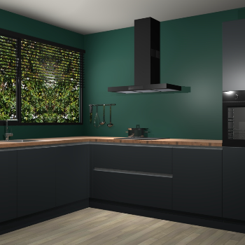 Onyxgrijze greeploze keuken Rhodos 53093