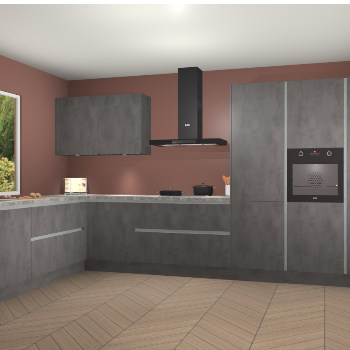 Beton Antraciet greeploze keuken Debrecen 70853