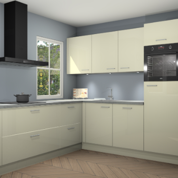 Magnolia hoogglans keuken Leeds 85411