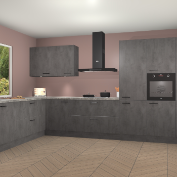 Beton Antraciet keuken Debrecen 70457