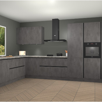 Beton Antraciet greeploze keuken Debrecen 70460