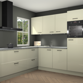 Magnolia hoogglans keuken Leeds 85414