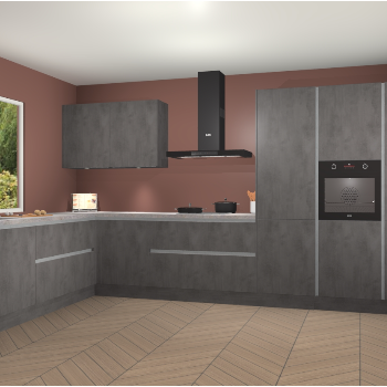 Beton Antraciet greeploze keuken Debrecen 70463