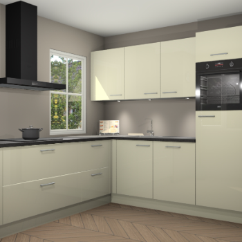 Magnolia hoogglans keuken Leeds 85416