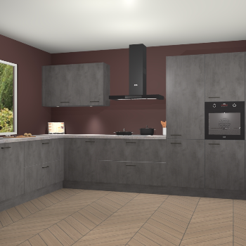 Beton Antraciet keuken Debrecen 70465