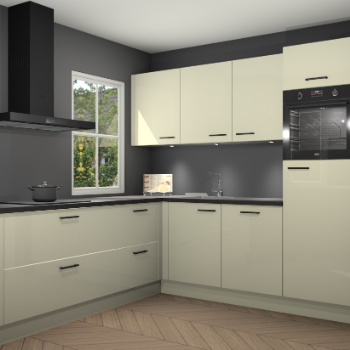 Magnolia hoogglans keuken Leeds 85419
