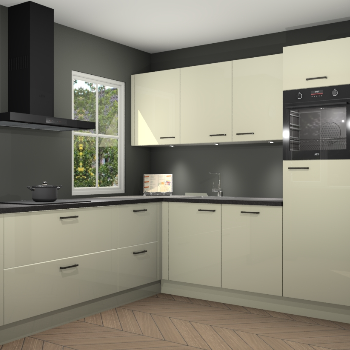 Magnolia hoogglans keuken Leeds 85420