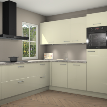 Magnolia hoogglans keuken Leeds 85422