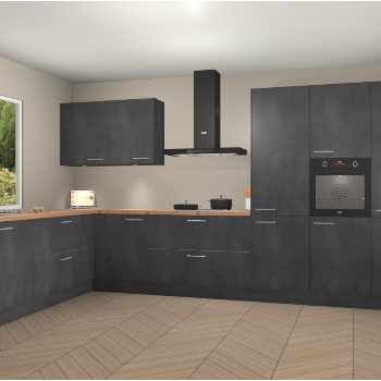 Beton Zwarte keuken Debrecen 70311