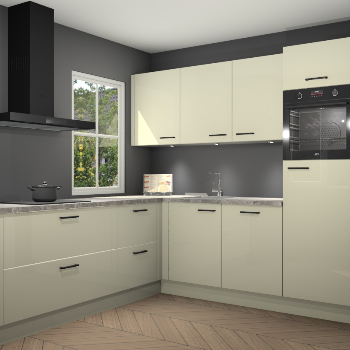 Magnolia hoogglans keuken Leeds 85425