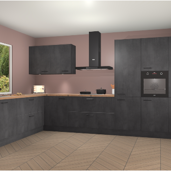 Beton Zwarte keuken Debrecen 70316