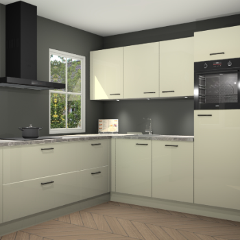 Magnolia hoogglans keuken Leeds 85426