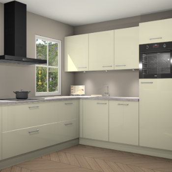 Magnolia hoogglans keuken Leeds 85428