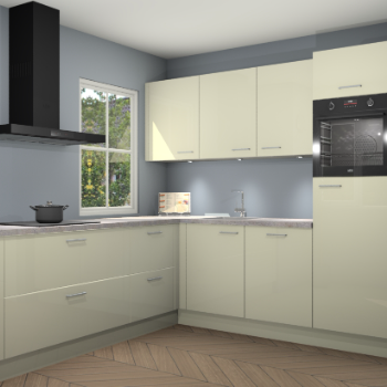 Magnolia hoogglans keuken Leeds 85429