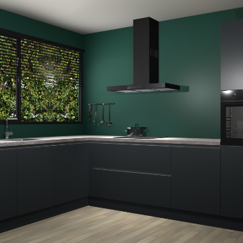 Onyxgrijze greeploze keuken Rhodos 53197