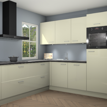 Magnolia hoogglans keuken Leeds 85435