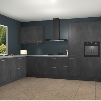 Beton Zwarte keuken Debrecen 70697