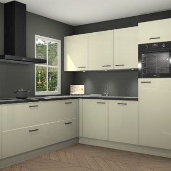 Magnolia hoogglans keuken Leeds 85438