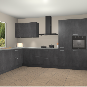 Beton Zwarte keuken Debrecen 70696