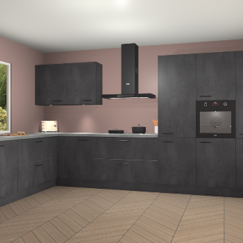 Beton Zwarte keuken Debrecen 70699