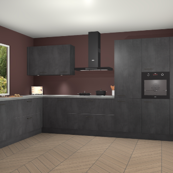 Beton Zwarte keuken Debrecen 70700