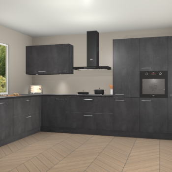 Beton Zwarte keuken Debrecen 70702