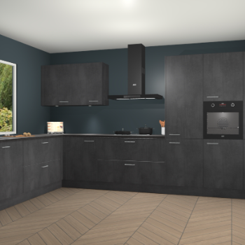 Beton Zwarte keuken Debrecen 70703