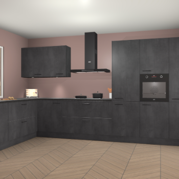 Beton Zwarte keuken Debrecen 70707