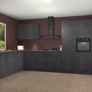 Beton Zwarte keuken Debrecen 70708