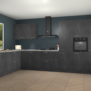 Beton Zwarte keuken Debrecen 70715