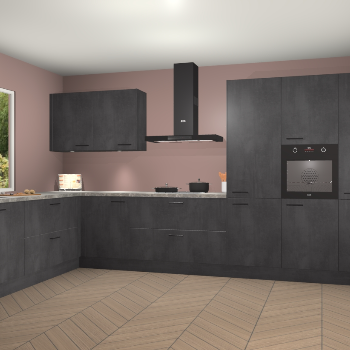 Beton Zwarte keuken Debrecen 70717