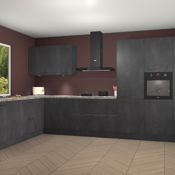 Beton Zwarte keuken Debrecen 70718