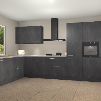 Beton Zwarte keuken Debrecen 70720