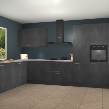 Beton Zwarte keuken Debrecen 70721